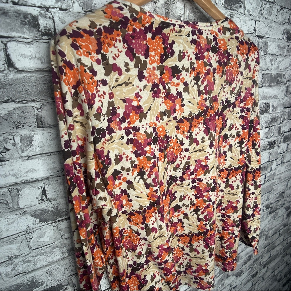 EUC Croft & Barrow Multicolor Floral Blouse Size 1X - Picture 9 of 16